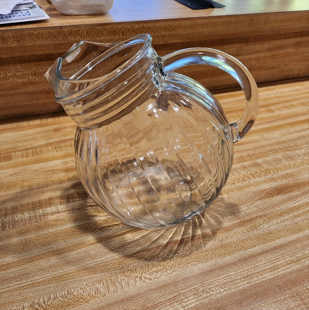 Clear Glass Ball Vintage Pitcher